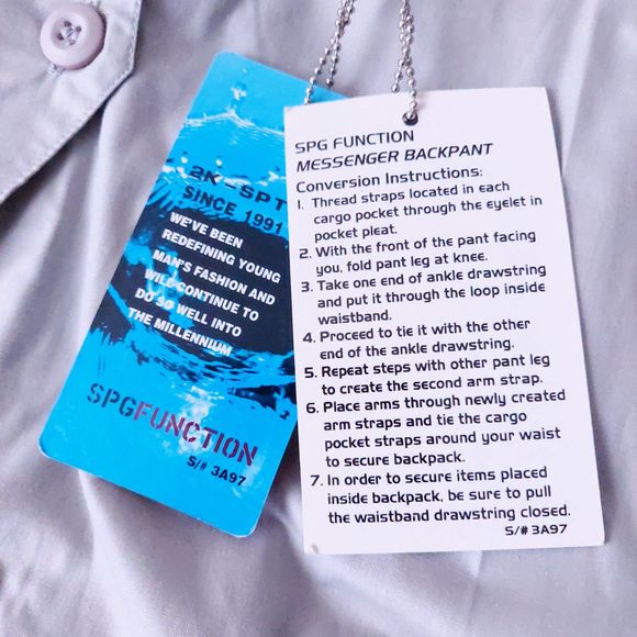 Southpole Function Gray Messenger Backpant Men's Sz XXL Y2K Vintage NOS - Picture 6 of 13